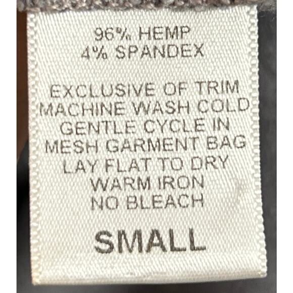 Stewart+Brown Gray Hemp Blend Layered 3/4 Sleeve Top Women’s Small USA - Picture 6 of 7